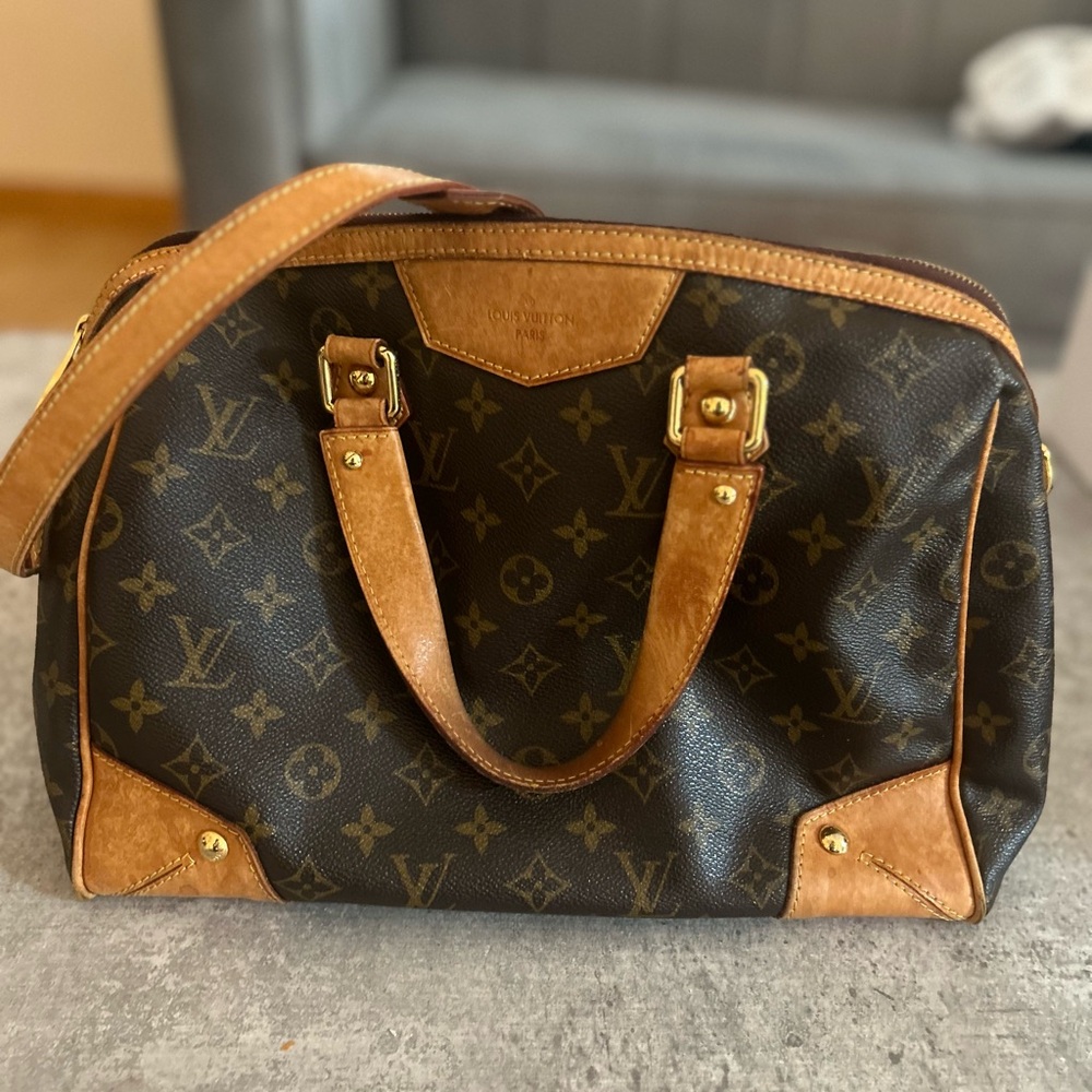 Vintage Louis Vuitton Brown Monogram Shoulder Bag with Dome Shape